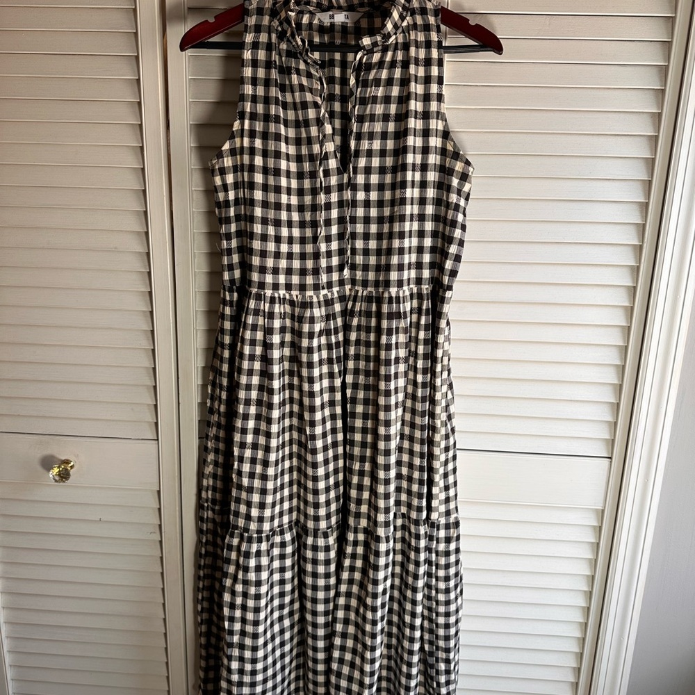 BB Dakota Black and White Gingham Maxi Dress
